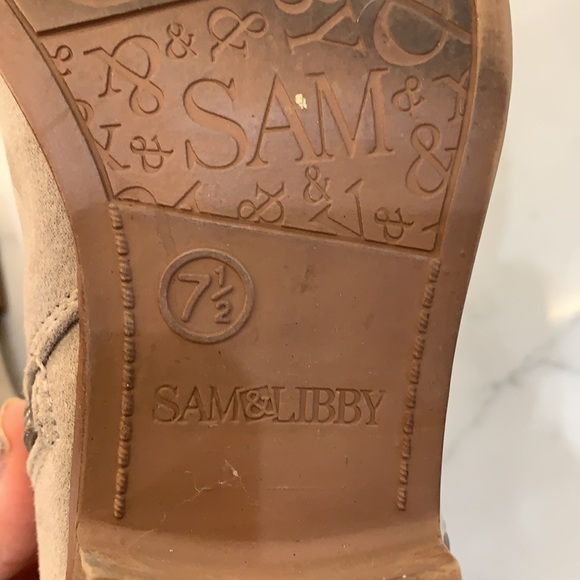 {Sam & Libby}Sz 7.5 Beige Faux Suede Booties - Picture 4 of 11